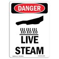 Signmission OSHA Danger Sign, Live Steam, 7in X 5in Decal, 5" W, 7" H, Portrait, Live Steam OS-DS-D-57-V-1424